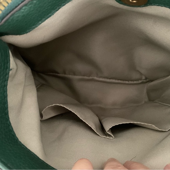 American Leather Co Deep Emerald Shoulder Purse with Whipstitched Sides & Handle - Picture 12 of 15